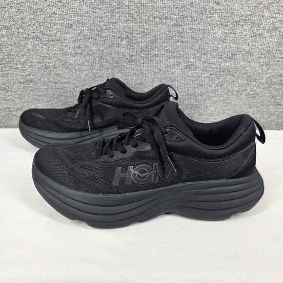 HOKA ONE ONE BONDI 8 WIDE MEN'S RUNNING SHOES – SIZE 8.5 – BLACK – MAX CUSHION - Picture 2 of 10